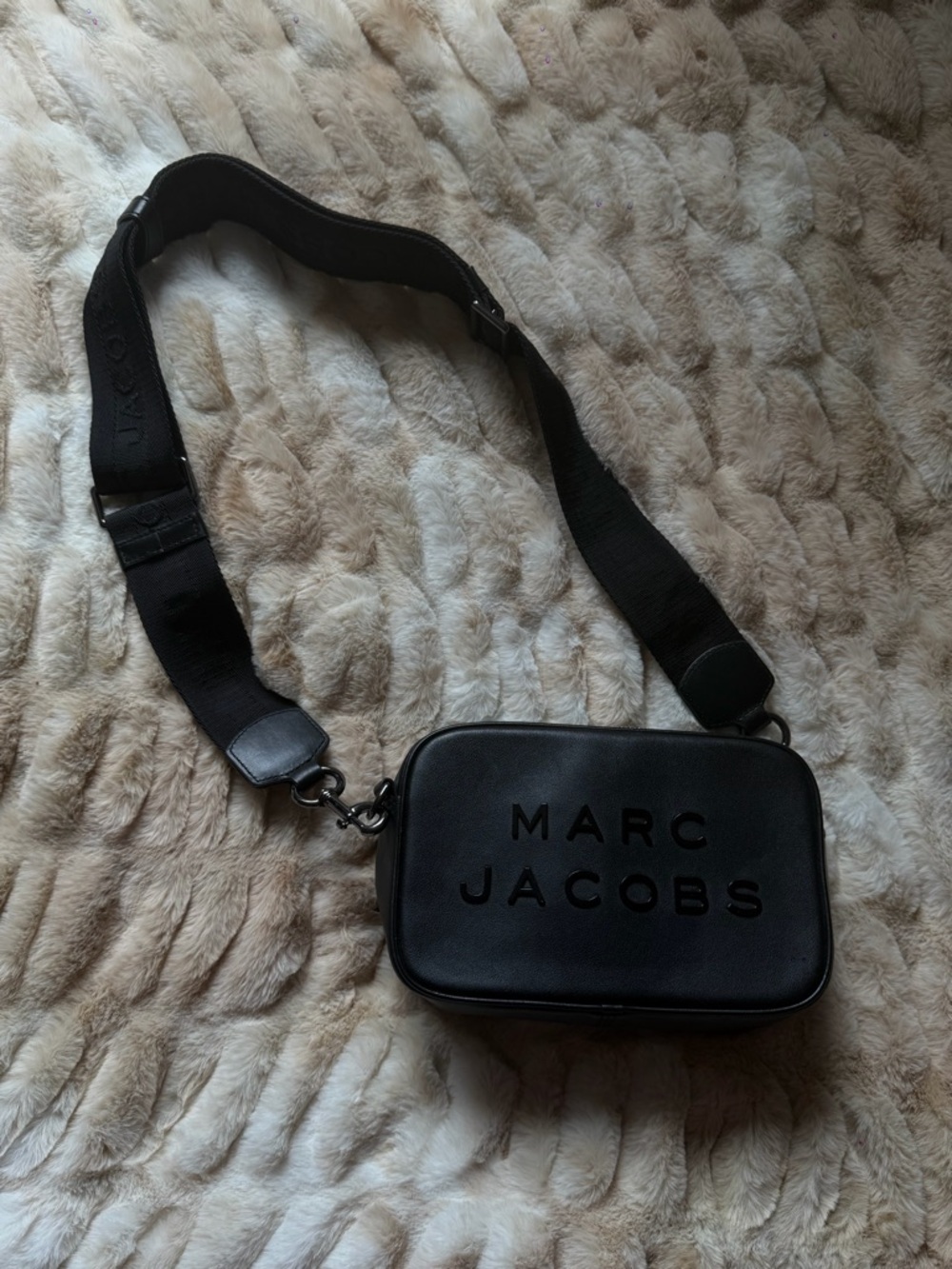 Marc Jacobs Black Leather Logo Belt Bag